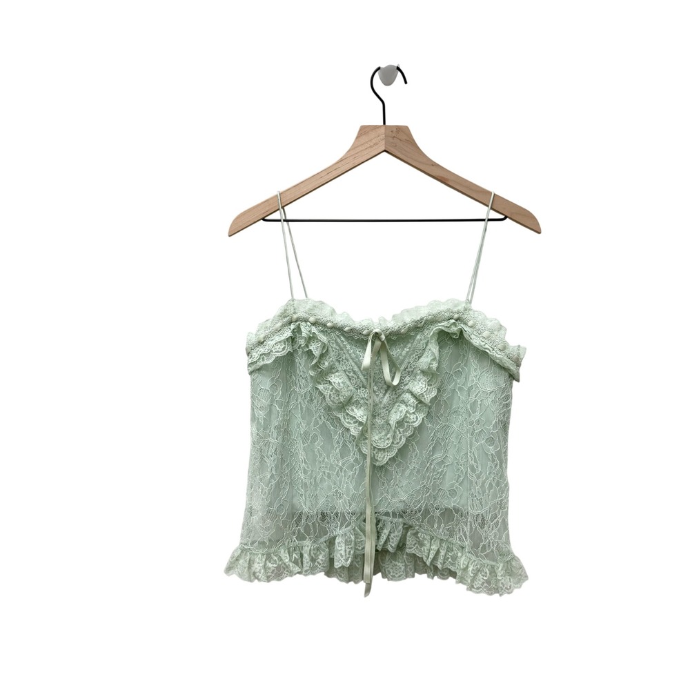 ALICE‎ + OLIVIA  Alessia Lace Top in Green Size 10 NWT - Picture 5 of 13
